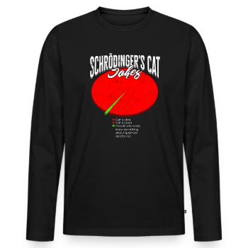 Schrodinger's Cat Jokes Quantum Physics - Men's Premium Organic Long Sleeve Shirt - black - Front - Nico (187cm)
