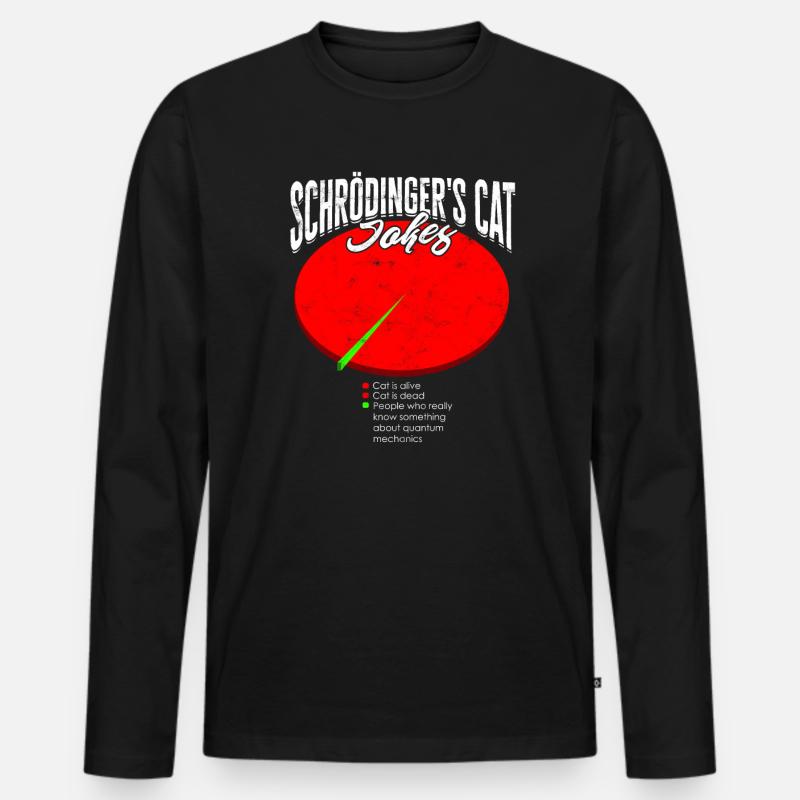 Schrodinger's Cat Witze Quantenphysik - Männer Premium Bio Langarmshirt - Schwarz