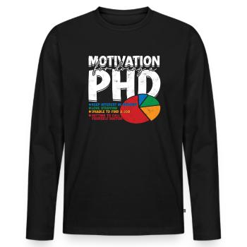 Motivation for the doctoral thesis on the doctoral title - Men's Premium Organic Long Sleeve Shirt - black - Front - Nico (187cm)