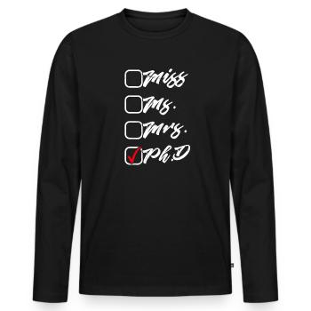 Doktorand Dr. Doctorant - T-shirt manches longues Premium bio Homme - noir - Devant - Nico (187cm)