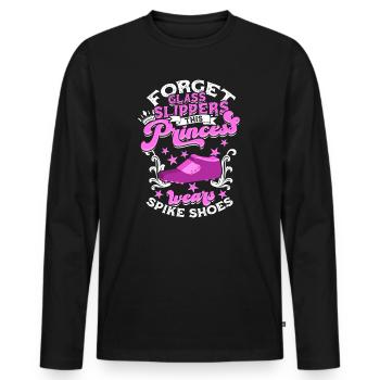Prinzessin trägt Spike Shoes Track and Field - Männer Premium Bio Langarmshirt - Schwarz - Vorne - Nico (187cm)