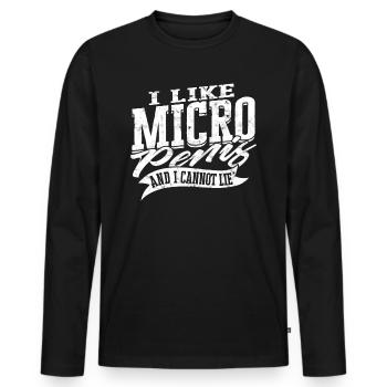 Micropénis Petit Pénis Sexe Cock Club Micro - T-shirt manches longues Premium bio Homme - noir - Devant - Nico (187cm)