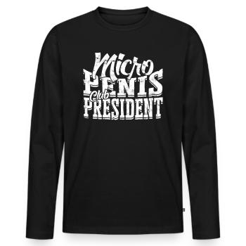 Micropénis Petit Pénis Sexe Cock Club Micro - T-shirt manches longues Premium bio Homme - noir - Devant - Nico (187cm)