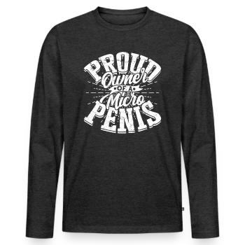 Micropenis Small Penis Sex Cock Club Micro - Men's Premium Organic Long Sleeve Shirt - heather anthracite - Front - Nico (187cm)