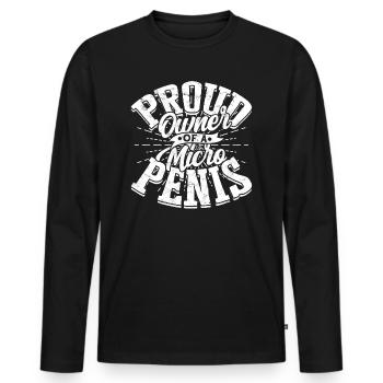 Micropénis Petit Pénis Sexe Cock Club Micro - T-shirt manches longues Premium bio Homme - noir - Devant - Nico (187cm)