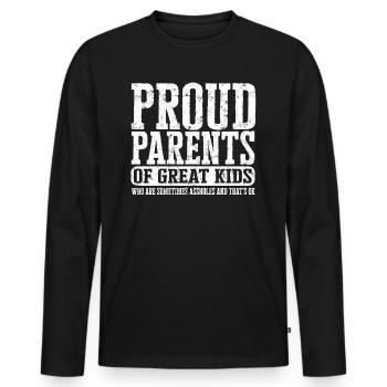 eltern geschenk mutter geschenkidee vater familie - Männer Premium Bio Langarmshirt - Schwarz - Vorne - Nico (187cm)