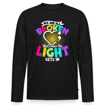 depression depressive sad gift idea unfortunate - Men's Premium Organic Long Sleeve Shirt - black - Front - Nico (187cm)