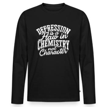 depression depressive sad gift idea unfortunate - Men's Premium Organic Long Sleeve Shirt - black - Front - Nico (187cm)
