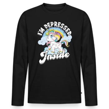 depression depressive sad gift idea unfortunate - Men's Premium Organic Long Sleeve Shirt - black - Front - Nico (187cm)