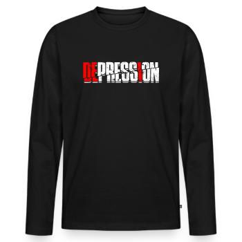 depression depressive sad gift idea unfortunate - Men's Premium Organic Long Sleeve Shirt - black - Front - Nico (187cm)