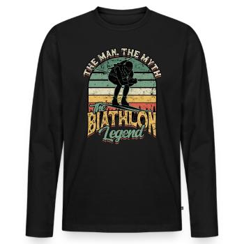 Biathlon Sport Winter Sports Ski Gift Quote Lan - Men's Premium Organic Long Sleeve Shirt - black - Front - Nico (187cm)