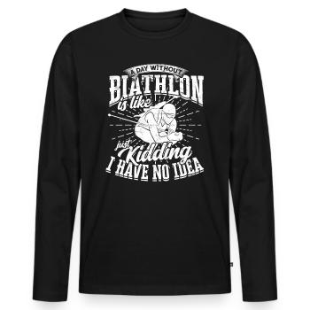 Biathlon Sport Sports d’hiver Ski Cadeau Citation Lan - T-shirt manches longues Premium bio Homme - noir - Devant - Nico (187cm)