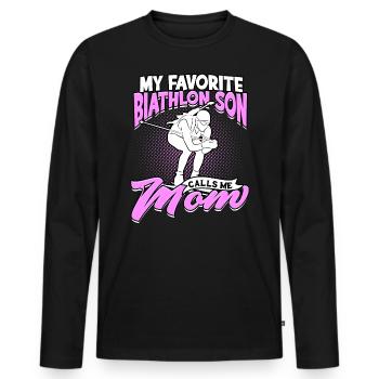 Biathlon Sport Winter Sports Ski Gift Quote Lan - Men's Premium Organic Long Sleeve Shirt - black - Front - Nico (187cm)
