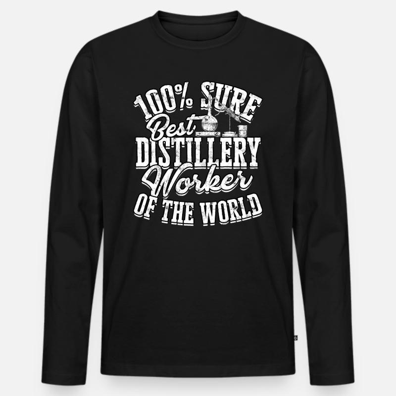 schnaps whiskey brennen schnapsbrenner geschenkide - Männer Premium Bio Langarmshirt - Schwarz