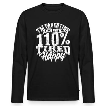eltern geschenk mutter geschenkidee vater familie - Männer Premium Bio Langarmshirt - Schwarz - Vorne - Nico (187cm)