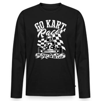 Kart conduite de kart pilotes de course Pilotes de course - T-shirt manches longues Premium bio Homme - noir - Devant - Nico (187cm)