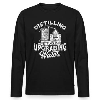schnaps whiskey brennen schnapsbrenner geschenkide - Männer Premium Bio Langarmshirt - Schwarz - Vorne - Nico (187cm)
