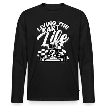 Kart conduite de kart pilotes de course Pilotes de course - T-shirt manches longues Premium bio Homme - noir - Devant - Nico (187cm)