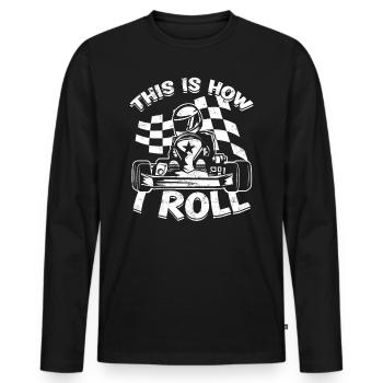 Kart conduite de kart pilotes de course Pilotes de course - T-shirt manches longues Premium bio Homme - noir - Devant - Nico (187cm)