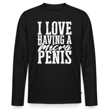 Micropénis Petit Pénis Sexe Cock Club Micro - T-shirt manches longues Premium bio Homme - noir - Devant - Nico (187cm)