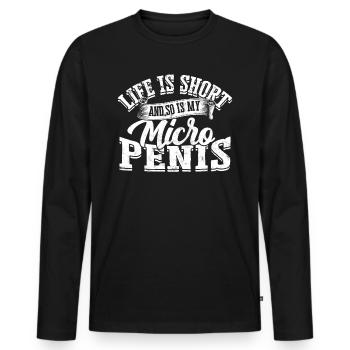 Micropénis Petit Pénis Sexe Cock Club Micro - T-shirt manches longues Premium bio Homme - noir - Devant - Nico (187cm)