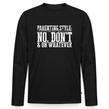 cadeau parents mère idée cadeau père famille - T-shirt manches longues Premium bio Homme - noir - Devant - Nico (187cm)