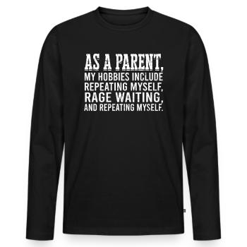 eltern geschenk mutter geschenkidee vater familie - Männer Premium Bio Langarmshirt - Schwarz - Vorne - Nico (187cm)