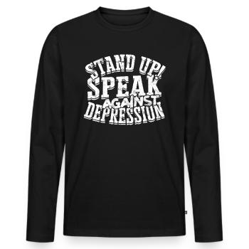 depression depressive sad idea unglückl - Men's Premium Organic Long Sleeve Shirt - black - Front - Nico (187cm)
