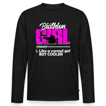 biathlon sport winter sports ski gift saying lan - Men's Premium Organic Long Sleeve Shirt - black - Front - Nico (187cm)