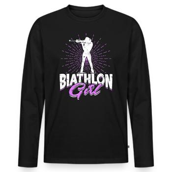 Biathlon Sport Winter Sports Ski Gift Quote Lan - Men's Premium Organic Long Sleeve Shirt - black - Front - Nico (187cm)