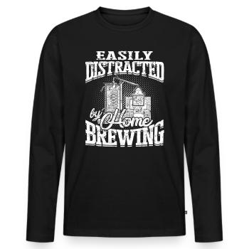 schnaps whiskey brennen schnapsbrenner geschenkide - Männer Premium Bio Langarmshirt - Schwarz - Vorne - Nico (187cm)