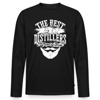 schnaps whiskey brennen schnapsbrenner geschenkide - Männer Premium Bio Langarmshirt - Schwarz - Vorne - Nico (187cm)