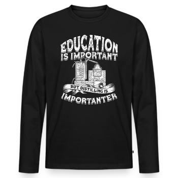 schnaps whiskey brennen schnapsbrenner geschenkide - Männer Premium Bio Langarmshirt - Schwarz - Vorne - Nico (187cm)