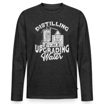 schnaps whiskey brennen schnapsbrenner geschenkide - Männer Premium Bio Langarmshirt - Anthrazit meliert - Vorne - Nico (187cm)