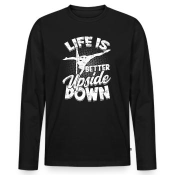 pole dance geschenk tänzerin geschenkidee fitness - Männer Premium Bio Langarmshirt - Schwarz - Vorne - Nico (187cm)