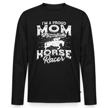 pferderennen pferd reiten pferde reiter geschenk g - Männer Premium Bio Langarmshirt - Schwarz - Vorne - Nico (187cm)