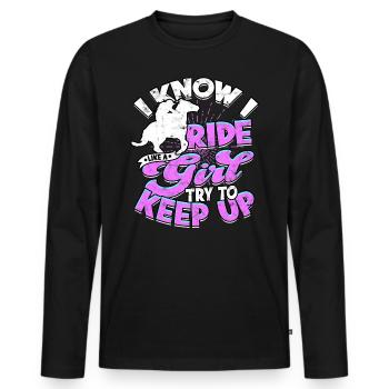 pferderennen pferd reiten pferde reiter geschenk g - Männer Premium Bio Langarmshirt - Schwarz - Vorne - Nico (187cm)