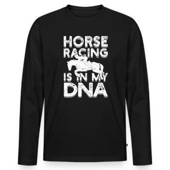 courses de chevaux balade à cheval chevaux cavalier cadeau g - T-shirt manches longues Premium bio Homme - noir - Devant - Nico (187cm)