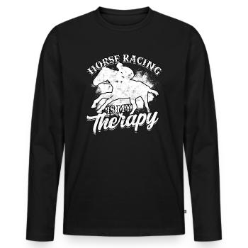 pferderennen pferd reiten pferde reiter geschenk g - Männer Premium Bio Langarmshirt - Schwarz - Vorne - Nico (187cm)