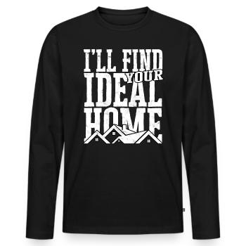 agent immobilier agent immobilier cadeau cadeau - T-shirt manches longues Premium bio Homme - noir - Devant - Nico (187cm)