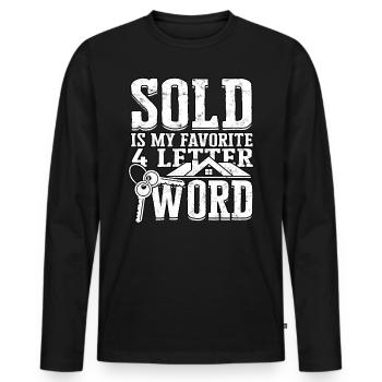 agent immobilier agent immobilier cadeau cadeau - T-shirt manches longues Premium bio Homme - noir - Devant - Nico (187cm)