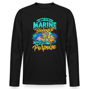 biologie marine biologiste marin biologie marine biologiste - T-shirt manches longues Premium bio Homme - noir - Devant - Nico (187cm)
