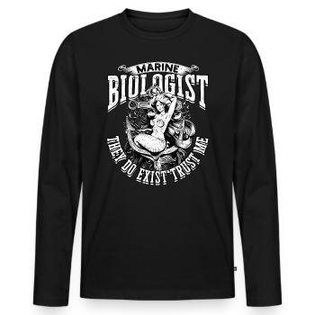 biologie marine biologiste marin biologie marine biologiste - T-shirt manches longues Premium bio Homme - noir - Devant - Nico (187cm)