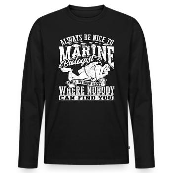 biologie marine biologiste marin biologie marine biologiste - T-shirt manches longues Premium bio Homme - noir - Devant - Nico (187cm)