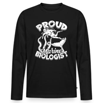 biologie marine biologiste marin biologie marine biologiste - T-shirt manches longues Premium bio Homme - noir - Devant - Nico (187cm)