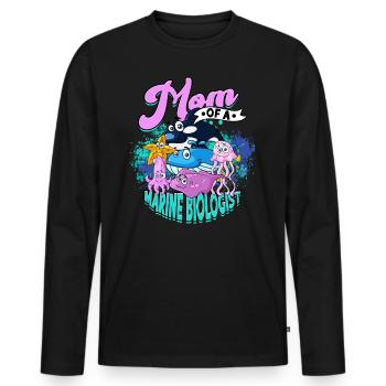 biologie marine biologiste marin biologie marine biologiste - T-shirt manches longues Premium bio Homme - noir - Devant - Nico (187cm)