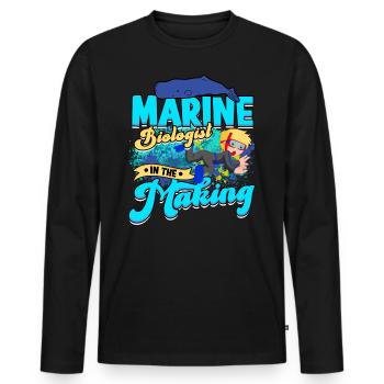 biologie marine biologiste marin biologie marine biologiste - T-shirt manches longues Premium bio Homme - noir - Devant - Nico (187cm)