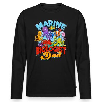 biologie marine biologiste marin biologie marine biologiste - T-shirt manches longues Premium bio Homme - noir - Devant - Nico (187cm)