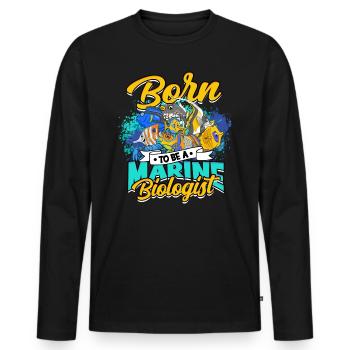 biologie marine biologiste marin biologie marine biologiste - T-shirt manches longues Premium bio Homme - noir - Devant - Nico (187cm)