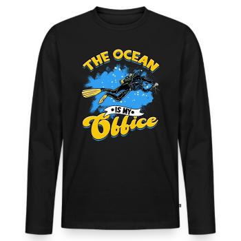 biologie marine biologiste marin biologie marine biologiste - T-shirt manches longues Premium bio Homme - noir - Devant - Nico (187cm)